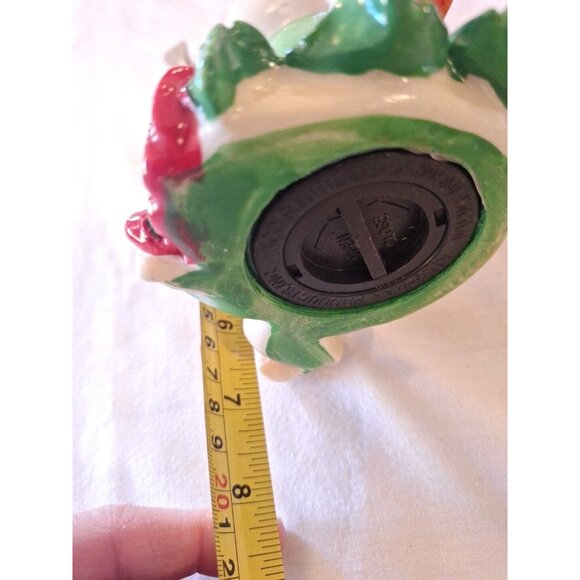 Flower Girl Fairy King Max Piggy Bank Ceramic 6 3/4" Orange Red Green - Picture 8 of 9